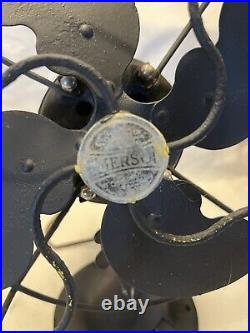 Circa 1917 4 Blade Emerson 8 Oscillating Desk Fan WORKING