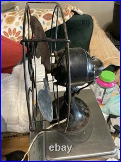 Circa 1917 4 Blade Emerson 8 Oscillating Desk Fan WORKING
