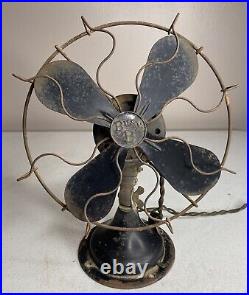 Circa 1920's Antique Kelmet Busy B (Bee) 10 Oscillating Electric Fan Working