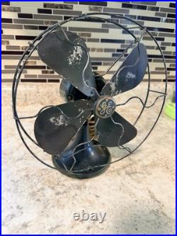 Circa 1930 8 GE All Original Stationary Desk Fan-works