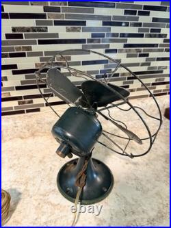 Circa 1930 8 GE All Original Stationary Desk Fan-works