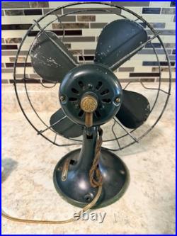 Circa 1930 8 GE All Original Stationary Desk Fan-works