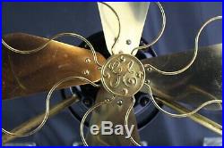 Clean Antique 16 4 Brass Blades GE Industrial Tilt & Swivel Desk Fan Working