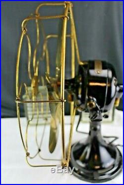 Clean Antique 16 4 Brass Blades GE Industrial Tilt & Swivel Desk Fan Working