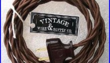Dark Brown Cloth Covered Wire Vintage Rewire Kit Lamp Cord Fan Antique Restore