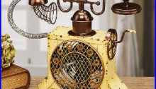 Deco Breeze Decorative Figurine Electric Fan Antique Phone