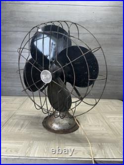 Diehl Antique Metal Desk Table Fan Extra Large 3 Speed Art Deco MCM