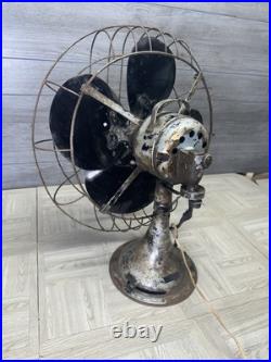 Diehl Antique Metal Desk Table Fan Extra Large 3 Speed Art Deco MCM