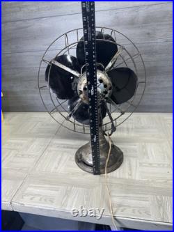 Diehl Antique Metal Desk Table Fan Extra Large 3 Speed Art Deco MCM