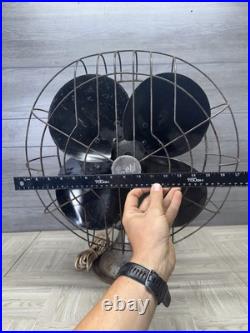 Diehl Antique Metal Desk Table Fan Extra Large 3 Speed Art Deco MCM
