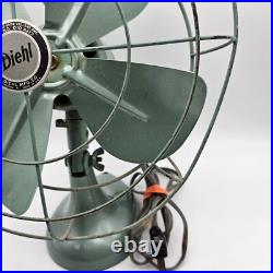 Diehl D10 AJ17 Oscillating Desk Fan 4 Blade Tilt Head MCM Retro Vintage Working