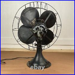 Diehl Oscillating Singer Fan Model 16 Blade D16912 RUNS VIDEO