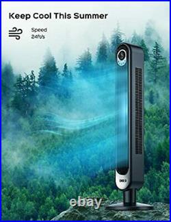 Dreo Tower Fan with Remote, 42 Inch Oscillating Bladeless Fan with 6 Speeds, 3