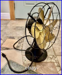 EMERSON Model 71666 OSCULATING FAN 6 Parker BRASS BLADES, pretty nice