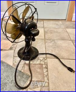 EMERSON Model 71666 OSCULATING FAN 6 Parker BRASS BLADES, pretty nice