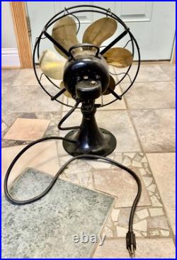 EMERSON Model 71666 OSCULATING FAN 6 Parker BRASS BLADES, pretty nice