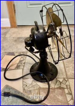 EMERSON Model 71666 OSCULATING FAN 6 Parker BRASS BLADES, pretty nice