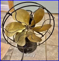 EMERSON Model 71666 OSCULATING FAN 6 Parker BRASS BLADES, pretty nice