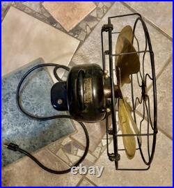EMERSON Model 71666 OSCULATING FAN 6 Parker BRASS BLADES, pretty nice