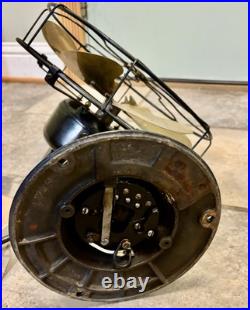 EMERSON Model 71666 OSCULATING FAN 6 Parker BRASS BLADES, pretty nice