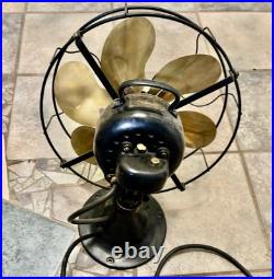 EMERSON Model 71666 OSCULATING FAN 6 Parker BRASS BLADES, pretty nice