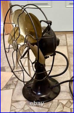 EMERSON Model 71666 OSCULATING FAN 6 Parker BRASS BLADES, pretty nice
