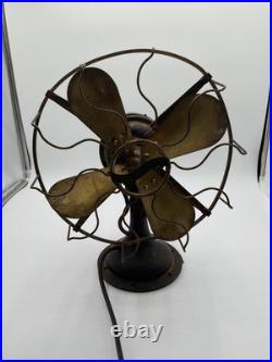 Early 1900's WESTINGHOUSE ELECTRIC CO. 12 BRASS BLADE FAN OSCILLATING 3 SPEED