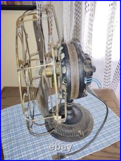 Early 1900s Unrestored G. E. Electric Fan 12 Brass Blade & Damage Cage Work