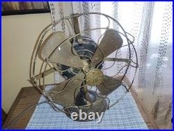 Early 1900s Unrestored G. E. Electric Fan 12 Brass Blade & Damage Cage Work