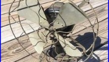 Early EMERSON TROJAN BRASS Blade Electric Fan Ornate Base Antique Runs Scarce