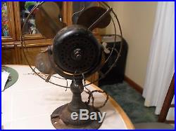 Early Emerson 1510 brass blade brass cage antique electric fan