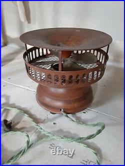 Electro Mfg. Circulair faux wood grain Antique Vintage Fan Machine Age 1930s