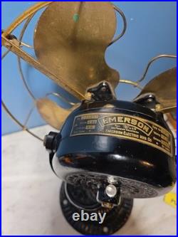 Emerson 1510 Trunnion Mount Fan Circa Pat 1901 Brass Cage Blade