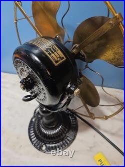Emerson 1510 Trunnion Mount Fan Circa Pat 1901 Brass Cage Blade
