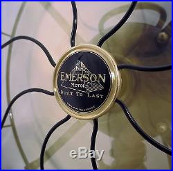 Emerson Antique Fan, Brass Blades, 3 Speed, 29646, restored LOOK