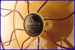 Emerson Art-Deco 6 Wing Antique Fan Restored Non Brass Blades LOOK