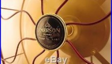 Emerson Art-Deco 6 Wing Antique Fan Restored Non Brass Blades LOOK