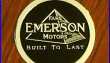 Emerson Built To Last Pyramid Keychain Fob Antique Electric Fan Brass