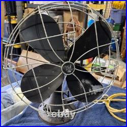 Emerson Electric 79648-AP-G Vintage Black Metal USVA Fan 115V 4-Blade 1950
