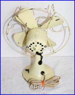 Emerson Electric Seabreeze 8 Electric RARE Yellow Table Fan Works 1940's