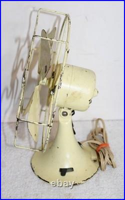 Emerson Electric Seabreeze 8 Electric RARE Yellow Table Fan Works 1940's