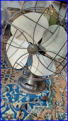 Emerson Electric Table Fan Antique Industrial 115V 19 inch 4 Blade 1930s Used
