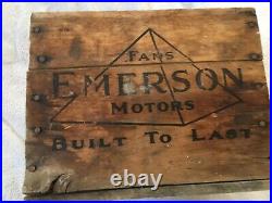 Emerson Fan Antique Wood Box