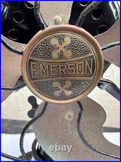 Emerson Fan Brass Blades Cast Iron Works Great