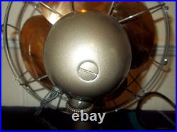 Emerson Golden Jubilee 10 Inch Brass Bades Oscillating Fan 1940s Restored