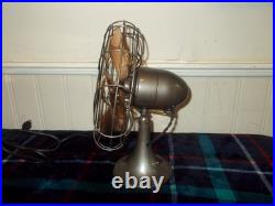 Emerson Golden Jubilee 10 Inch Brass Bades Oscillating Fan 1940s Restored