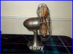 Emerson Golden Jubilee 10 Inch Brass Bades Oscillating Fan 1940s Restored