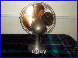 Emerson Golden Jubilee 10 Inch Brass Bades Oscillating Fan 1940s Restored