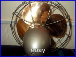 Emerson Golden Jubilee 10 Inch Brass Bades Oscillating Fan 1940s Restored