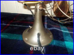 Emerson Golden Jubilee 10 Inch Brass Bades Oscillating Fan 1940s Restored